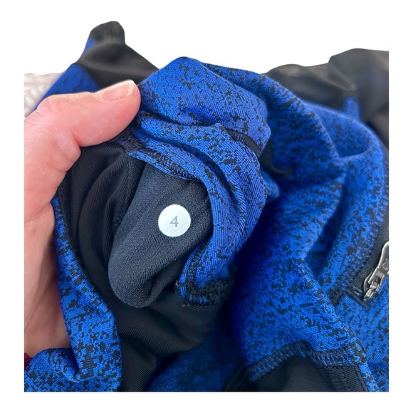 Authentic Lululemon Athletica Rush Hour Crop Capris Blue High-Waisted Leggings - Picture 6 of 6